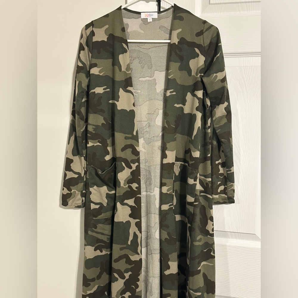 Lularoe Sarah cardigan duster- CAMO rare! Nwot
